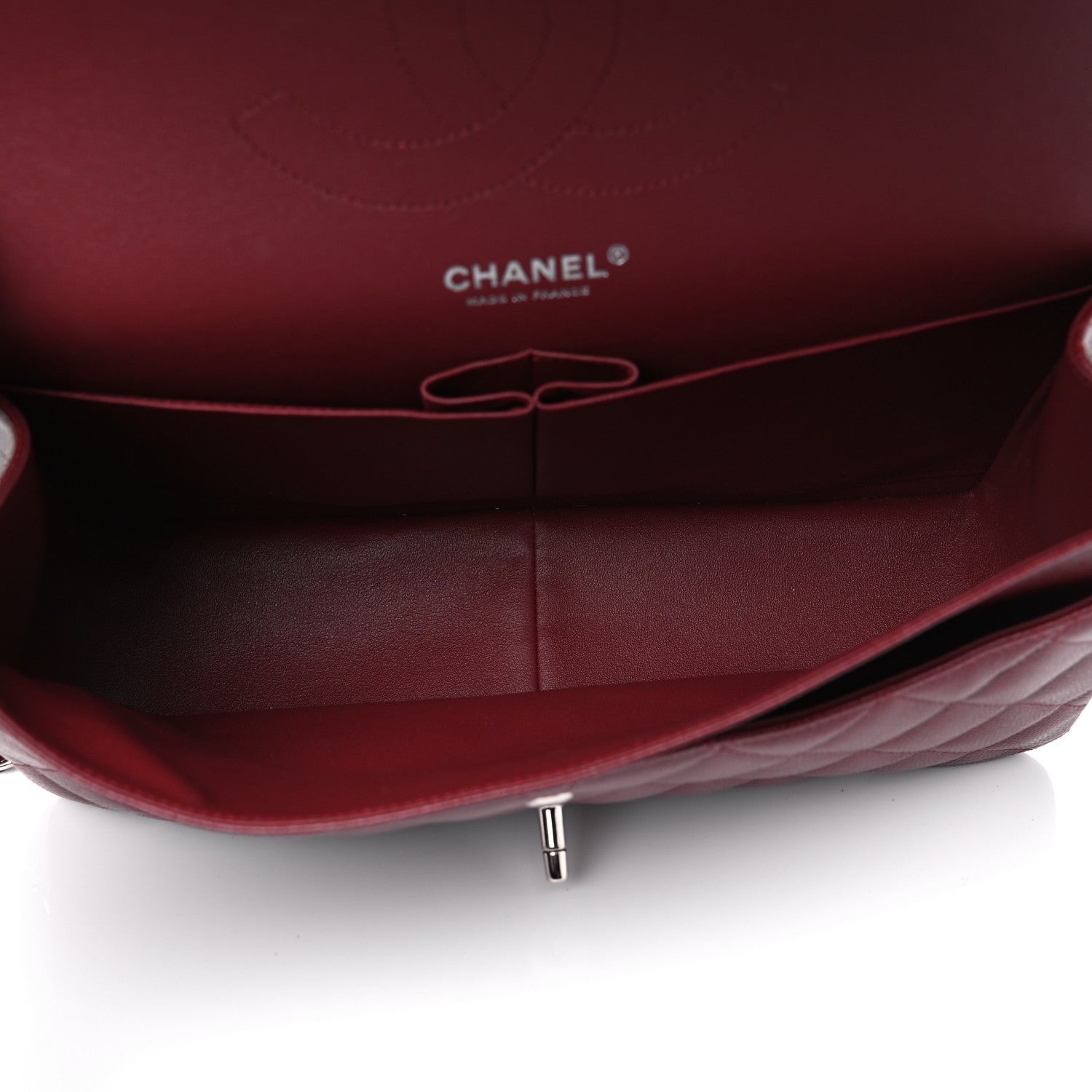 Chanel Caviar Quilted Jumbo Double Flap Burgundy 4 of 4