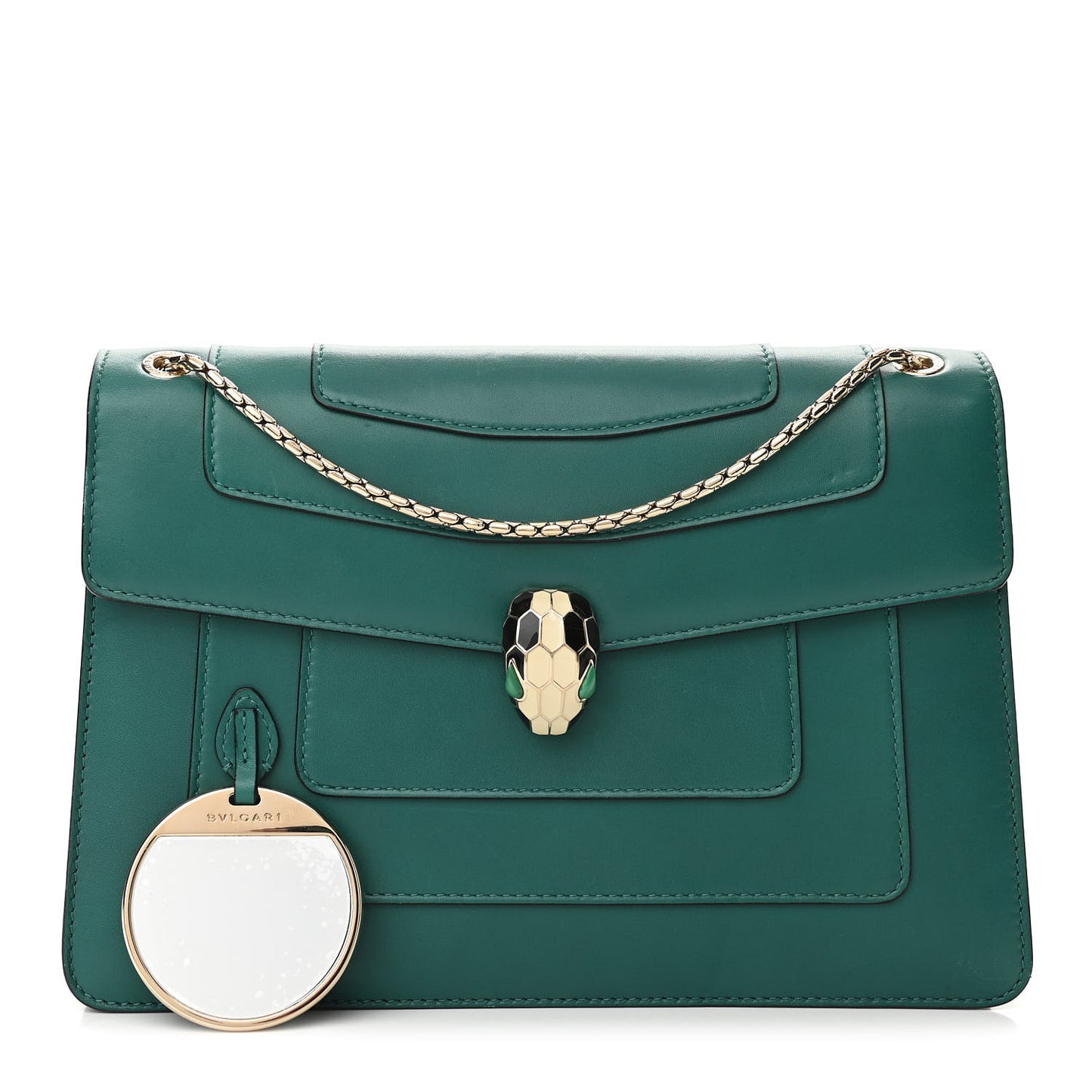 Calfskin Serpenti Forever Shoulder Bag Emerald Green