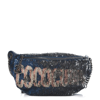 Chanel Sequin Coco Cuba Waist Bag Fanny Pack Blue Pink 1 of 8