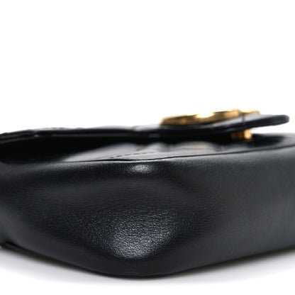 Gucci Calfskin Matelasse Super Mini GG Marmont Shoulder Bag Black 9 of 11
