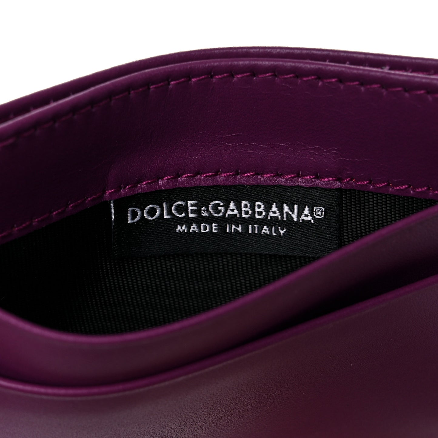 Vitello Morbido Pearl Logo Card Holder Purple