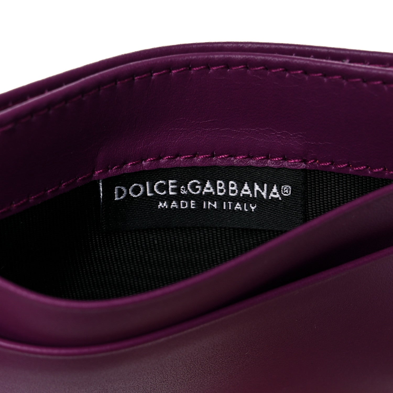 Dolce & Gabbana Vitello Morbido Pearl Logo Card Holder Purple 6 of 7