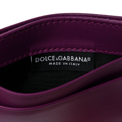 Dolce & Gabbana Vitello Morbido Pearl Logo Card Holder Purple 6 of 7