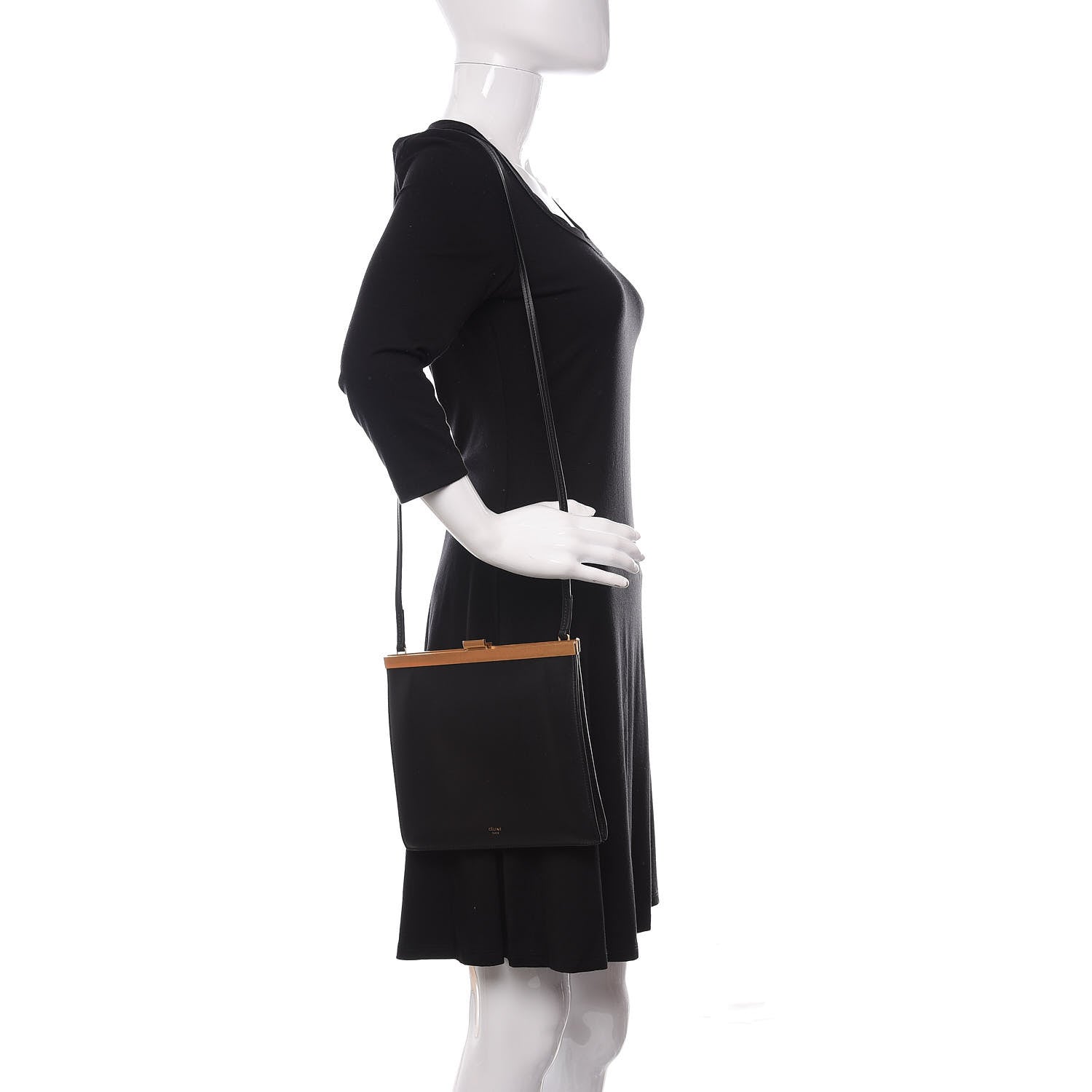 Celine Smooth Calfskin Mini Clasp Bag Black 2 of 9