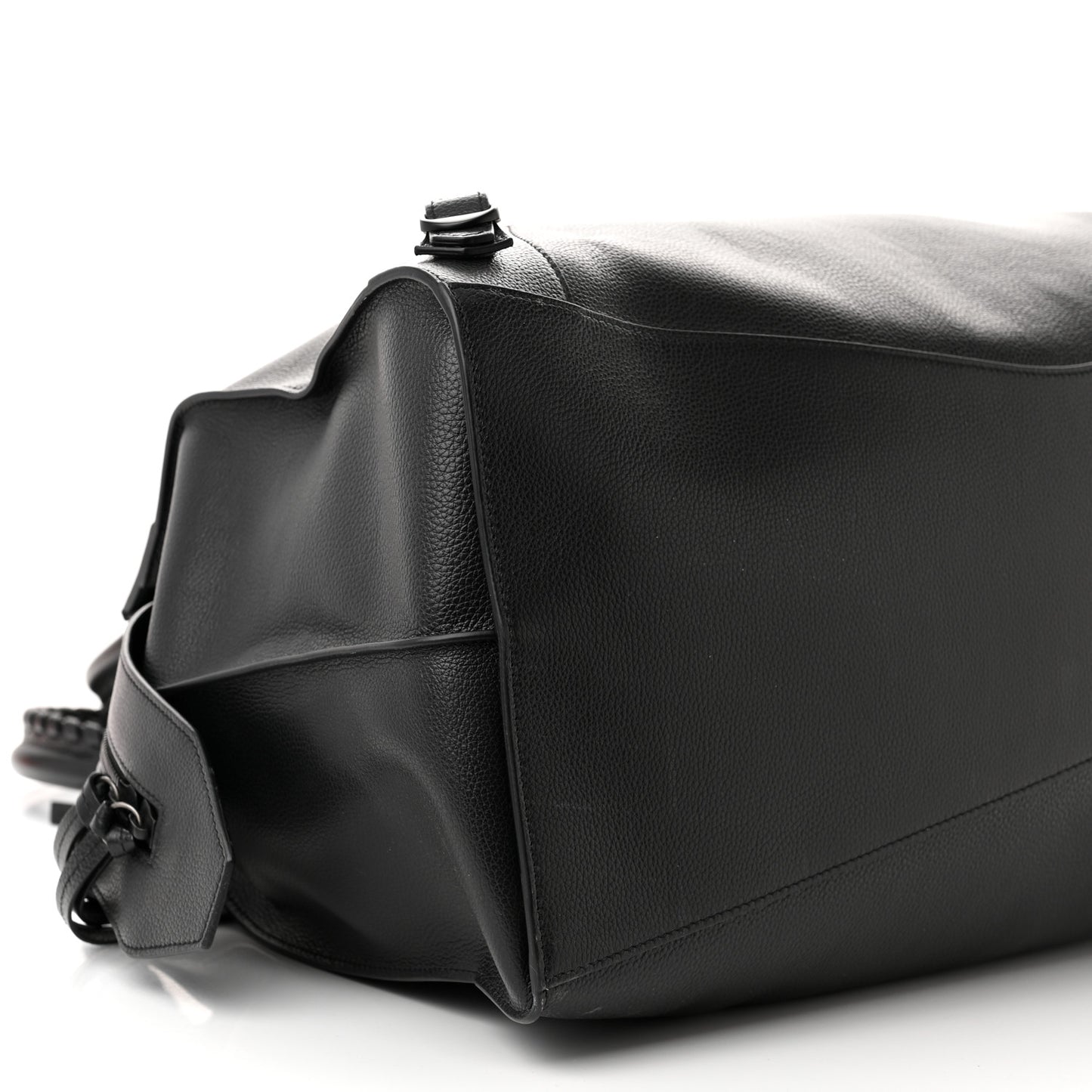 Grained Calfskin Neo Classic Black Hardware Large Top Handle Bag Black