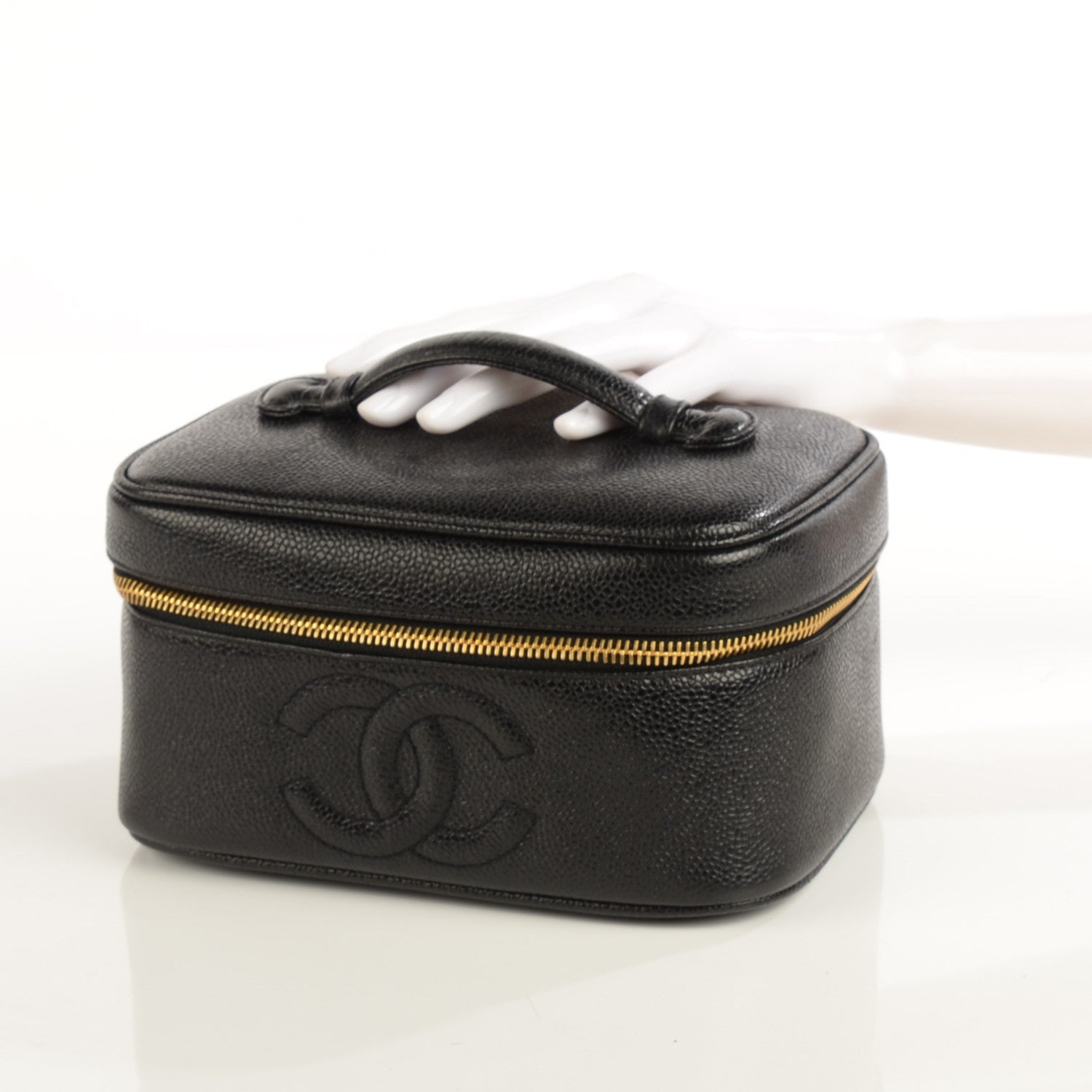 Chanel Caviar Vanity Cosmetic Case Black 2 of 8