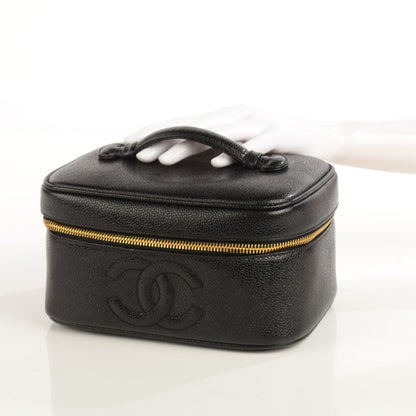 Chanel Caviar Vanity Cosmetic Case Black 2 of 8
