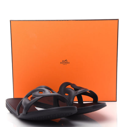 Hermes Rubber Aloha Sandals 40 Black 10 of 10