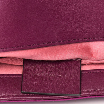 Gucci Velvet Matelasse Mini GG Marmont Shoulder Bag Fuchsia Violet Cyclamen 6 of 17
