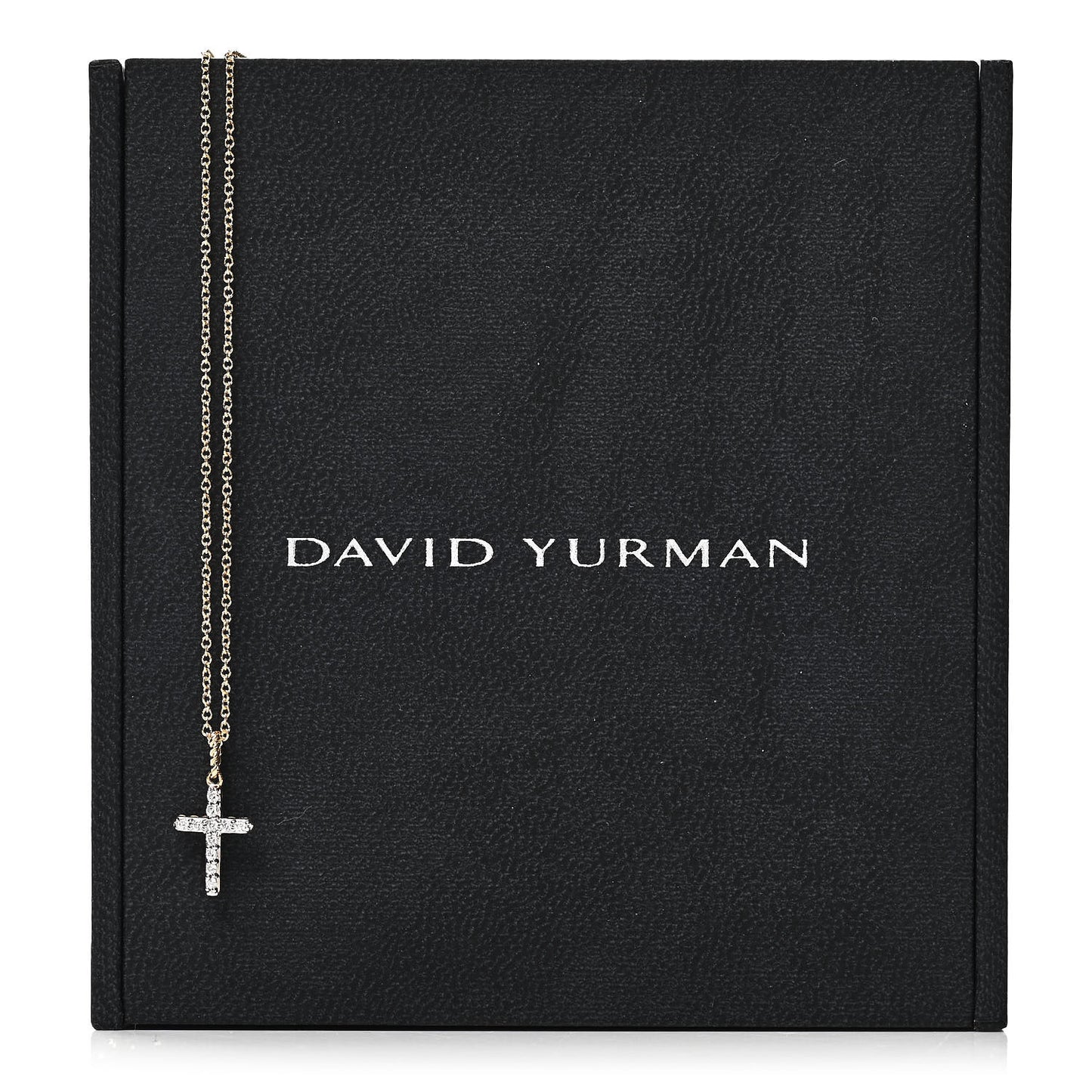 18K Yellow Gold Diamond Cable Collectibles Cross Necklace