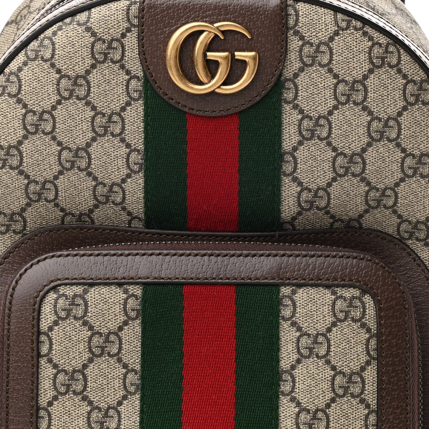 Gucci GG Supreme Monogram Calfskin Web Small Ophidia Day Backpack Beige Ebony New Acero 8 of 10