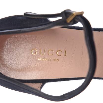 Gucci Velvet Bee Sandal 36 Black 9 of 14