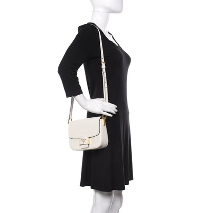 Prada Saffiano Lux Embleme Flap Shoulder Bag White 2 of 11