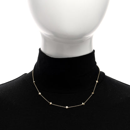 David Yurman 18K Yellow Gold Diamond Petite Modern Renaissance Station Necklace 2 of 4