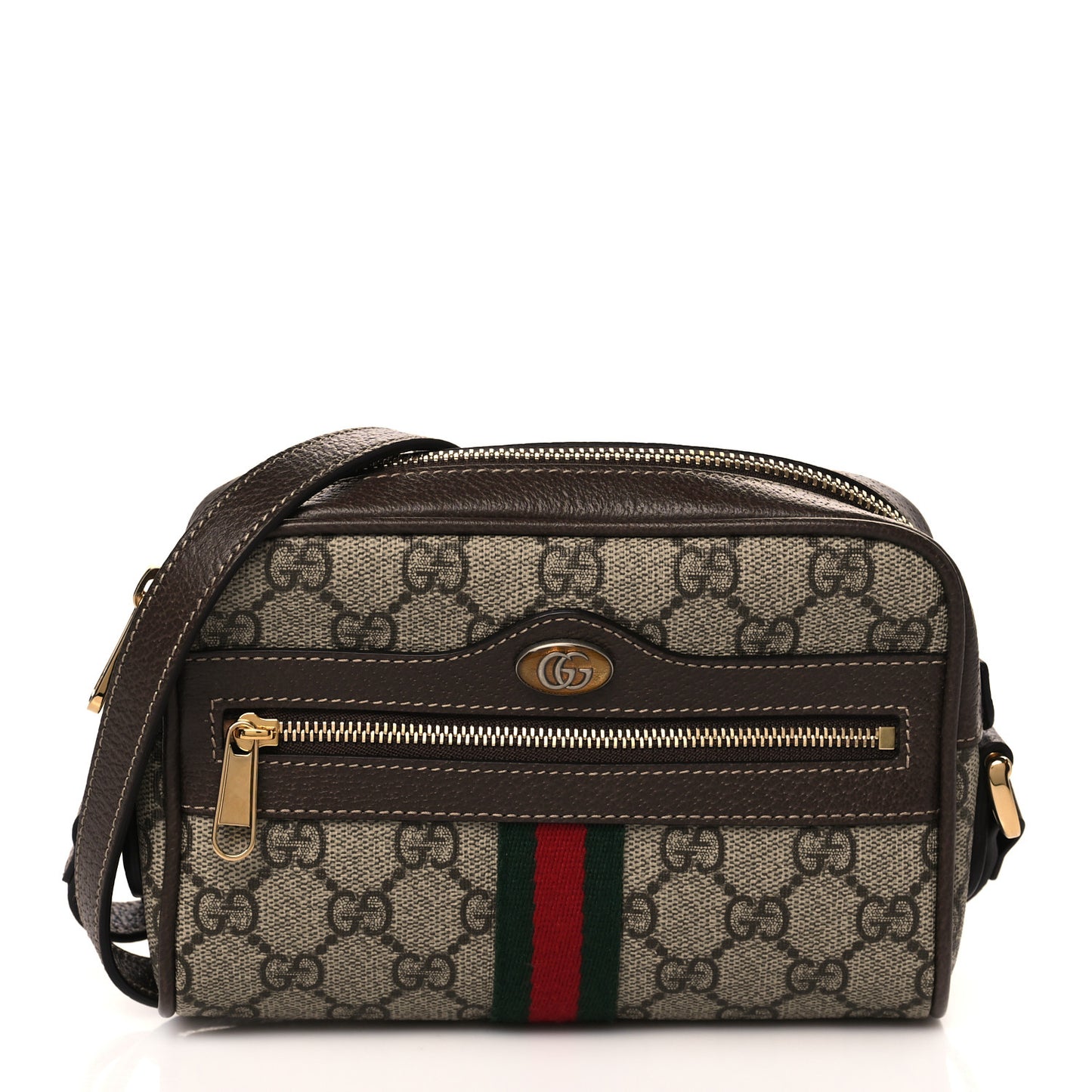 GG Supreme Monogram Web Mini Ophidia Shoulder Bag Brown