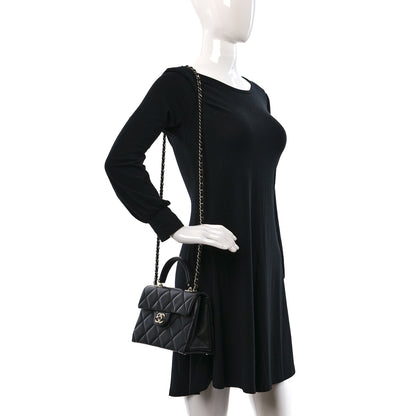 Chanel Caviar Quilted Mini Retro Twist Top Handle Flap Black 2 of 11