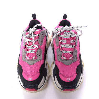 Balenciaga Fabric Mesh Womens Triple S Sneakers 36 Fluo Pink Grey White 5 of 9