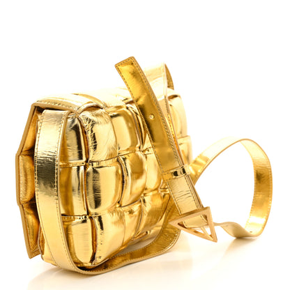 Bottega Veneta Mirror Lambskin Maxi Intreccio Padded Cassette Crossbody Bag Gold 3 of 12