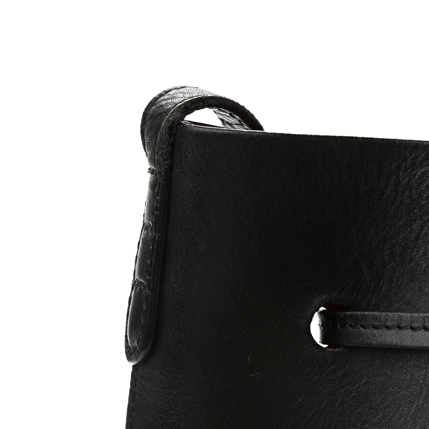 Vegetable Tanned Calfskin Bucket Bag Black Flamma