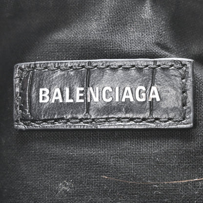 Balenciaga Extra Supple Calfskin Crystal Crocodile Embossed Le Cagole Shoulder Bag XS Black 6 of 11