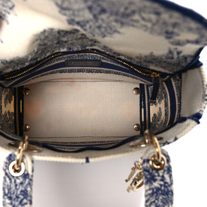 Christian Dior Canvas Reverse Embroidered Rêve d'Infini Medium Lady D-Lite Blue Multicolor 5 of 11