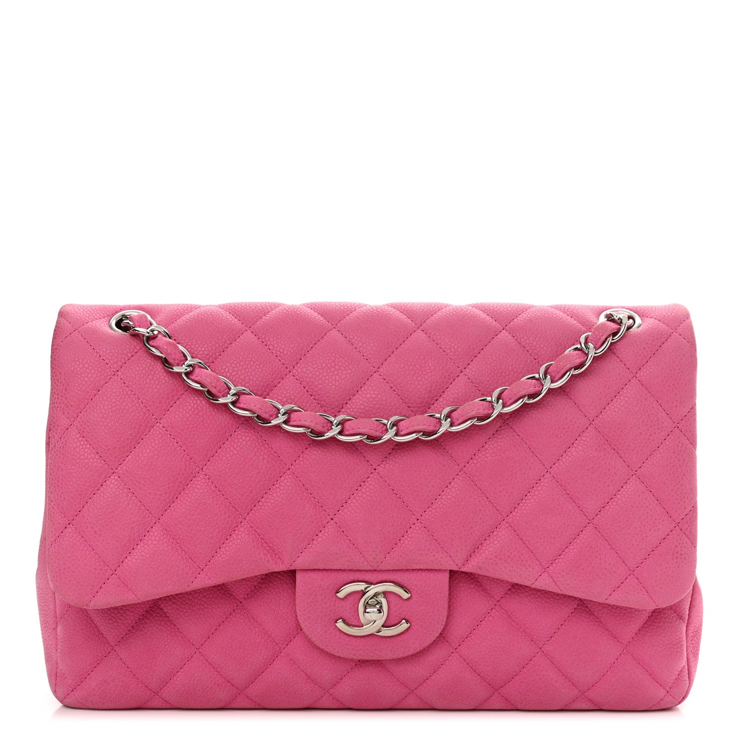Chanel Iridescent Caviar Quilted Jumbo Double Flap Pink 1 of 19