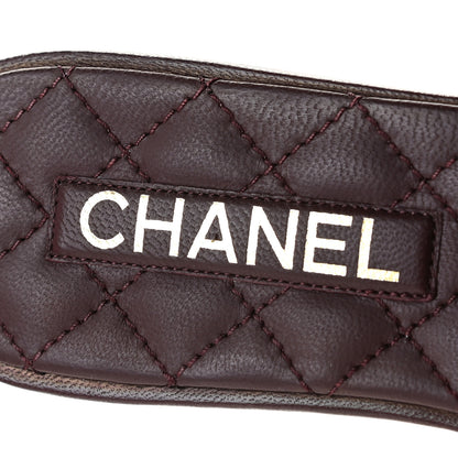 Chanel Lambskin Quilted CC Turnlock Sandals 40 Burgundy 7 of 12