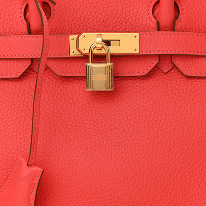Hermes Taurillon Clemence Birkin 30 Rouge Pivoine 8 of 11