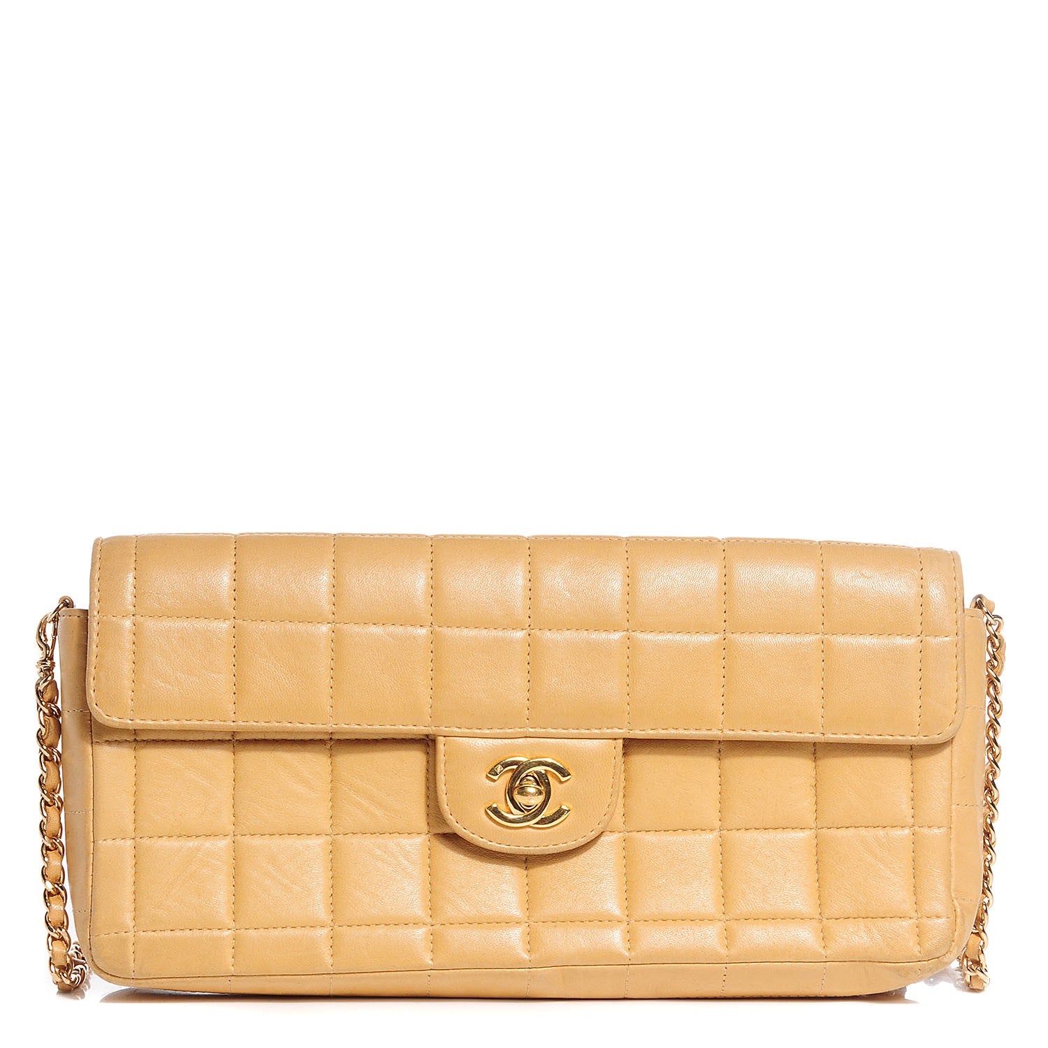 Chanel Lambskin East West Chocolate Bar Flap Beige 1 of 9