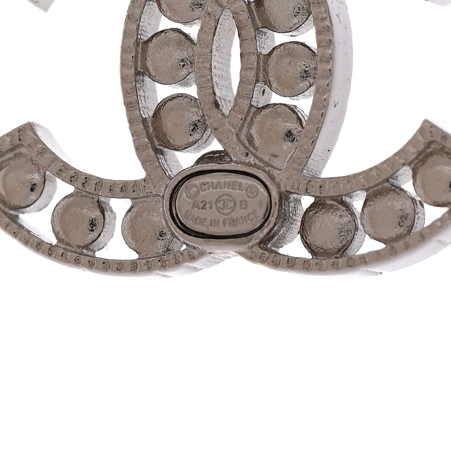 Chanel Crystal CC Earrings Silver 4 of 5