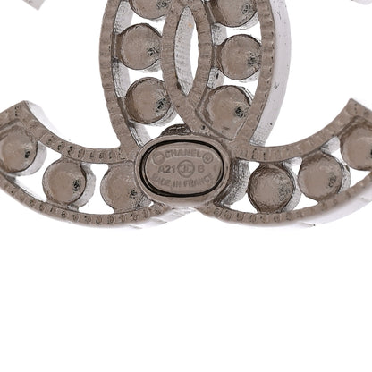Chanel Crystal CC Earrings Silver 4 of 5