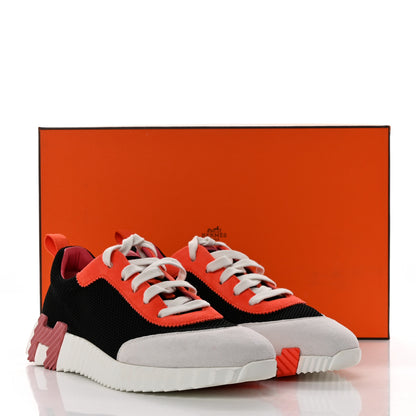 Hermes Air Mesh Suede Goatskin Bouncing Sneakers 40 Black Orange 9 of 9