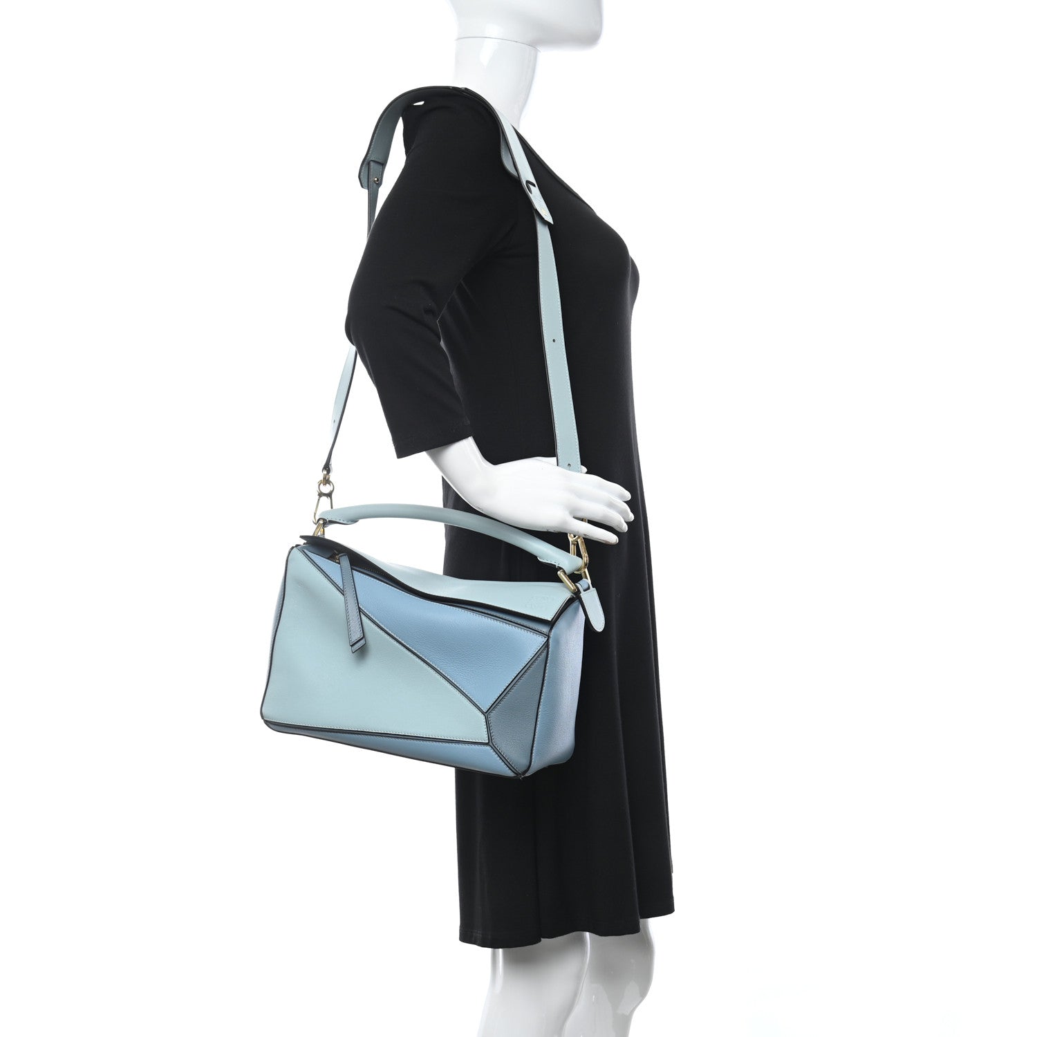 Loewe Calfskin Medium Puzzle Bag Aqua Light Blue Stone Blue 2 of 9