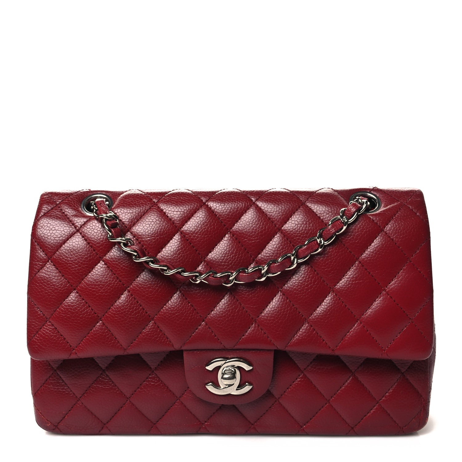 Chanel Caviar Quilted Medium Double Flap Dark Red 1 of 15