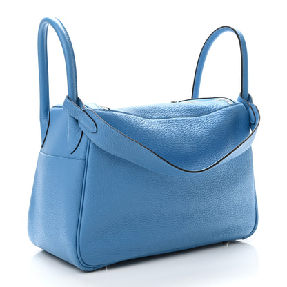 Hermes Taurillon Clemence Lindy 30 Bleu Paradis 2 of 9
