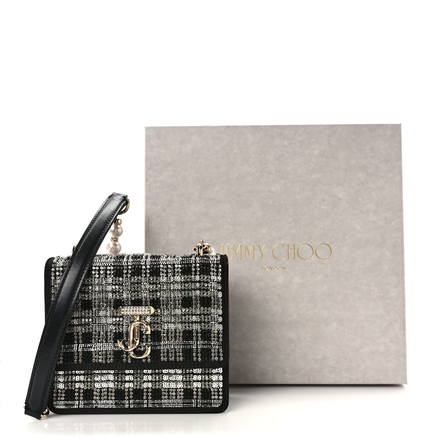 Satin Tartan Pearl Varenne XS Black Silver Light Gold
