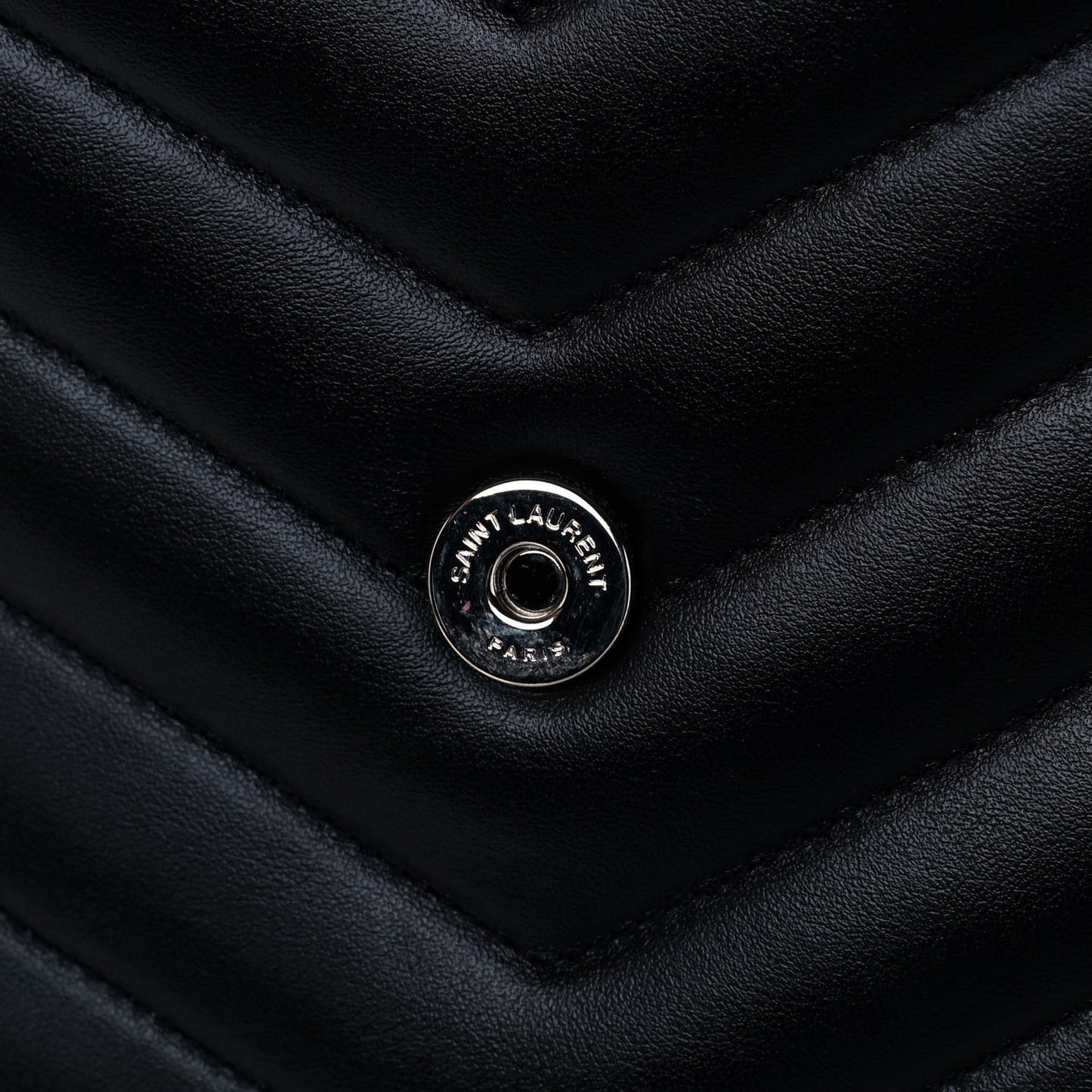 Calfskin Y Quilted Monogram Medium Loulou Chain Satchel Black