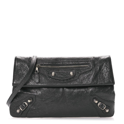 Balenciaga Agneau Giant 12 Silver Hardware Envelope Strap Clutch  Gris Fossile 1 of 11