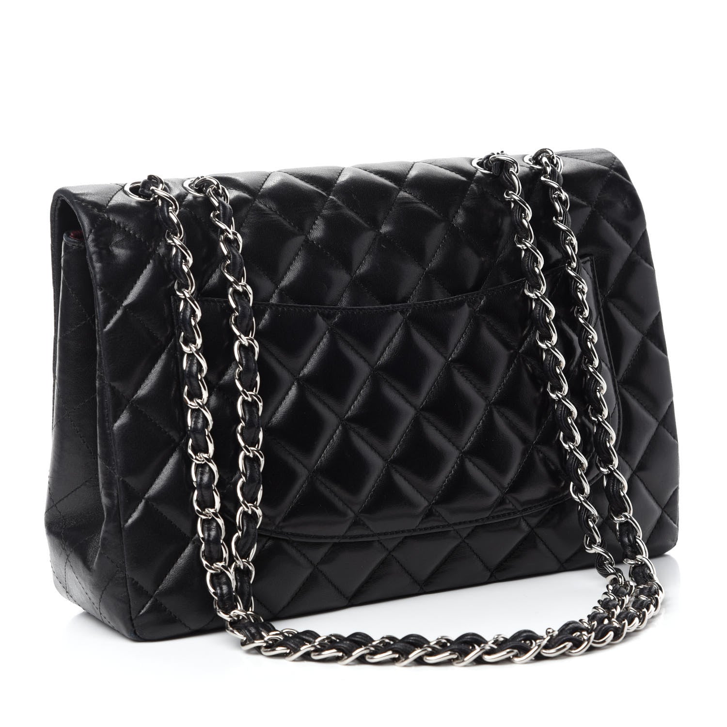 Chanel Lambskin Quilted Jumbo Single Flap Black 4 of 12