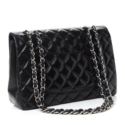 Chanel Lambskin Quilted Jumbo Single Flap Black 4 of 12