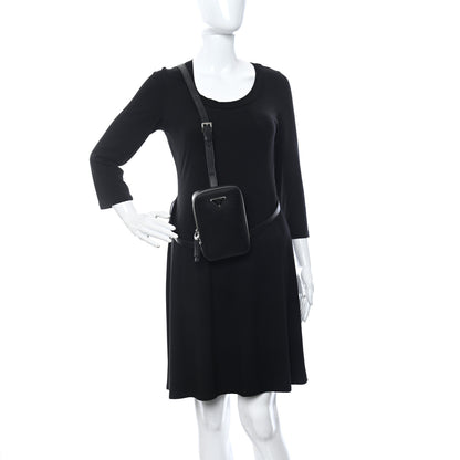 Prada Saffiano Harness Crossbody Travel Pouch Black 2 of 9