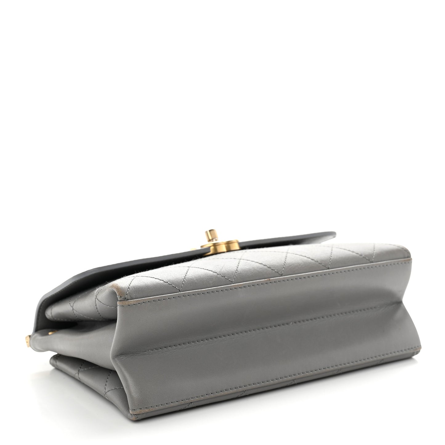 Lambskin Quilted Small Coco Lux Flap Grey