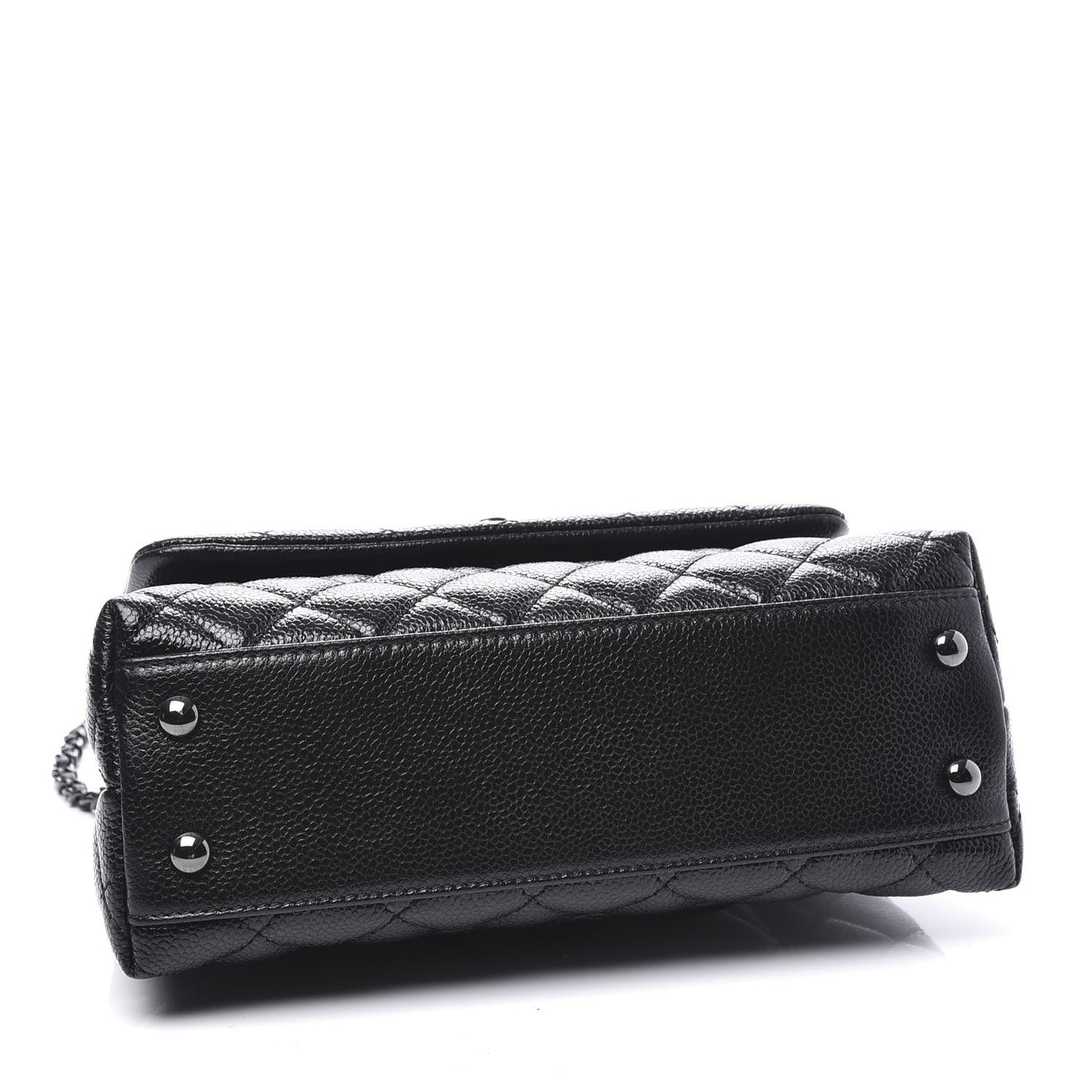 Caviar Quilted Mini Coco Handle Flap So Black