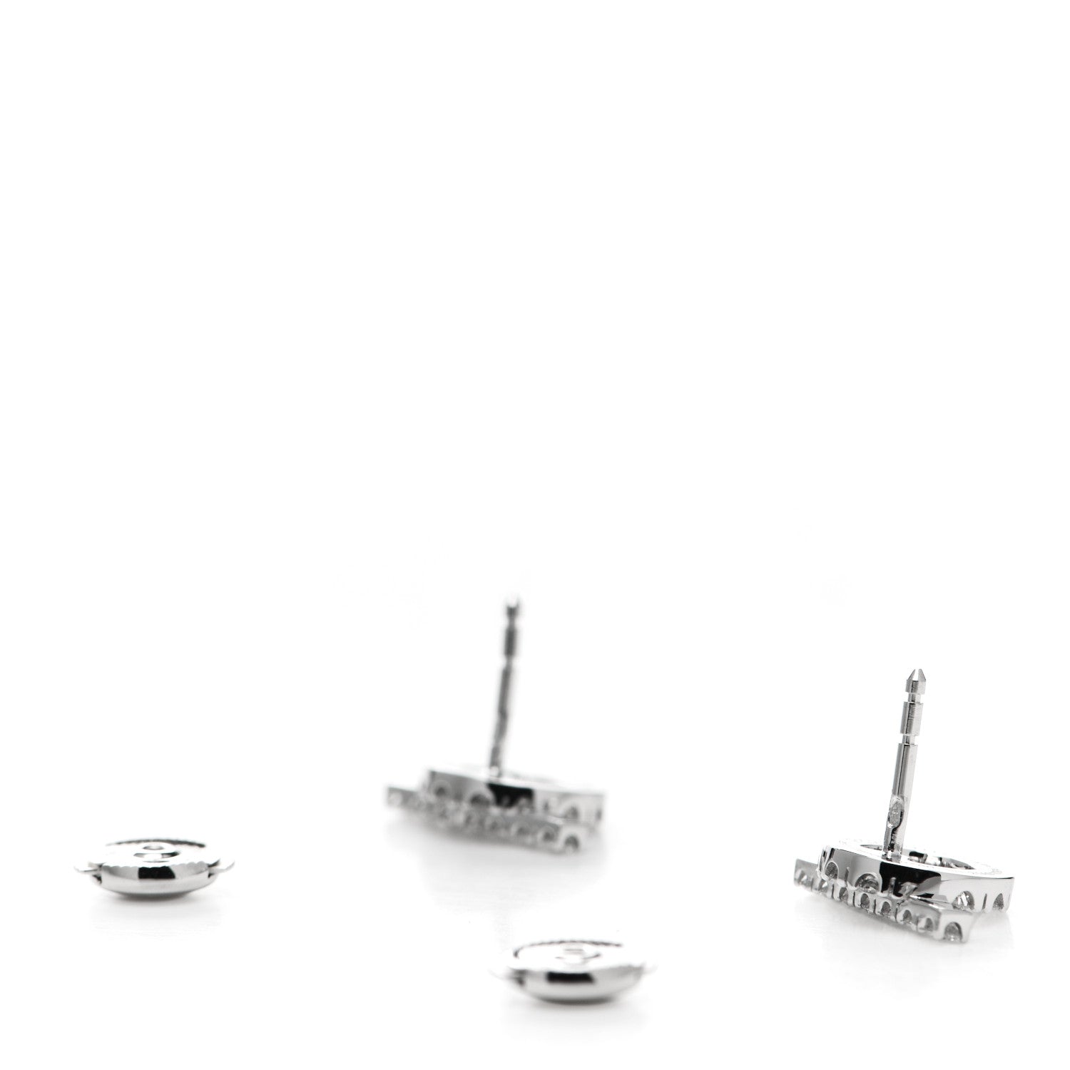 Hermes 18K White Gold Diamond Finesse Earrings 3 of 5