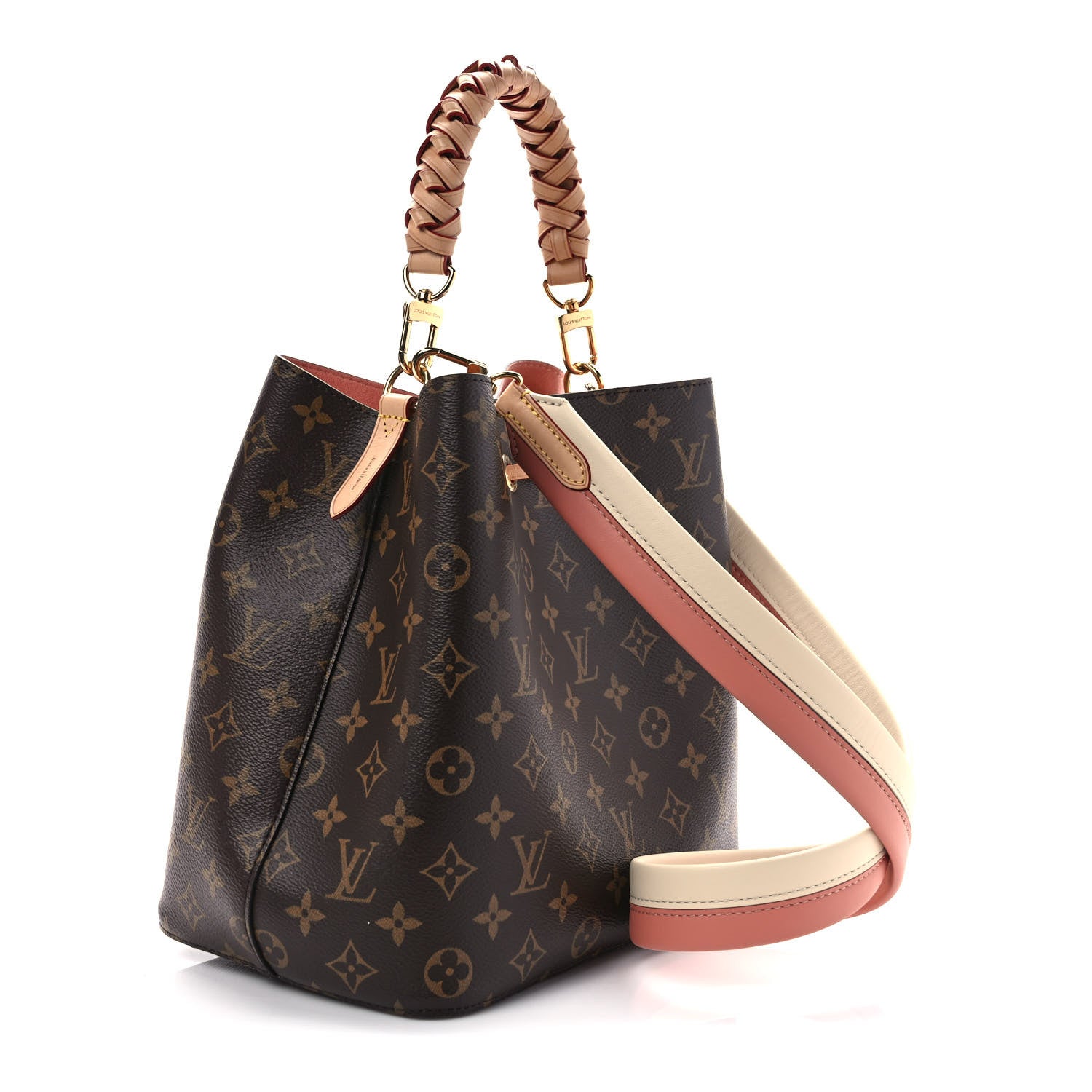 Louis Vuitton Monogram Braided Neonoe MM Peach Cream 3 of 9