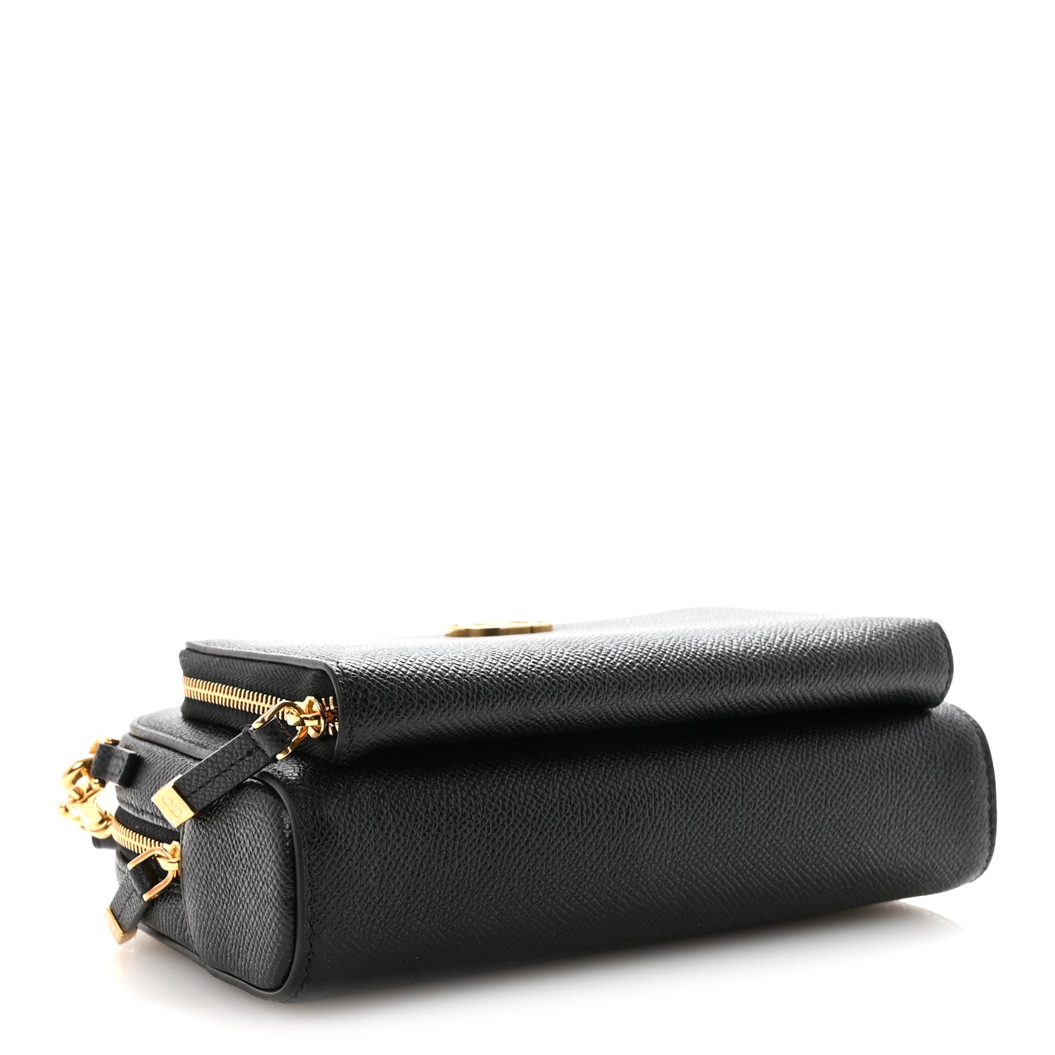 Christian Dior Grained Calfskin Caro Double Pouch Black 4 of 9