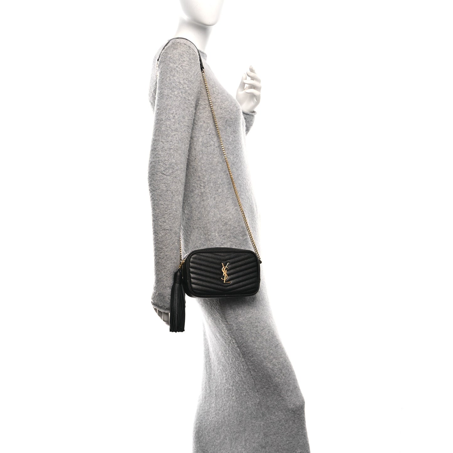 Grain De Poudre Matelasse Monogram Mini Lou Camera Bag Black