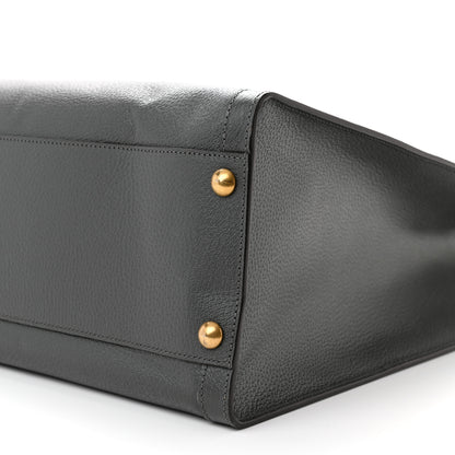 Gucci Textured Dollar Calfskin Web Studded Maxi Diana Tote Bag Graphite Grey 10 of 11