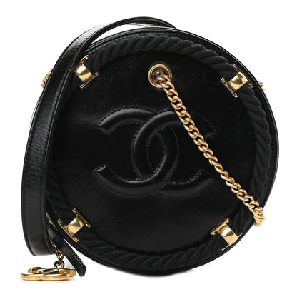 Chanel Crumpled Calfskin Cotton Small En Vogue Round Bag Black 1 of 9