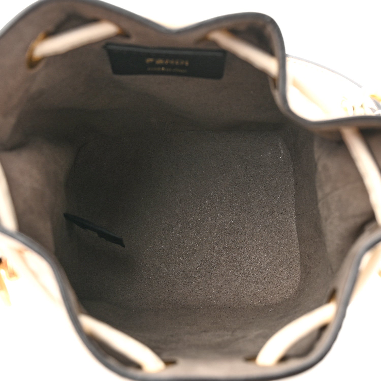 Fendi Vitello Liberty F is Fendi Bi-Color FF 1974 Embossed Mini Mon Tresor Bucket Bag Camelia Mandorlo 5 of 13